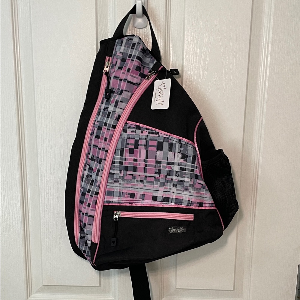 Glove It Women's Pixel Plaid Pickleball Bag - NWT, Black and Pink